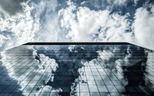 Building Clouds Reflection HD wallpaper thumb