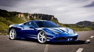 Ferrari 458 Speciale Italia blue supercar wallpaper thumb