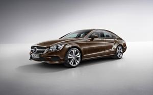 2015, Mercedes Benz CLS, Brown Car, Simple Background wallpaper thumb
