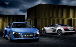Audi R8 V10 B10, blue, silver, supercar wallpaper thumb