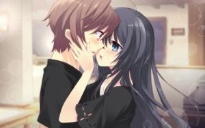 anime, boy, girl, tenderness, kiss, room wallpaper thumb