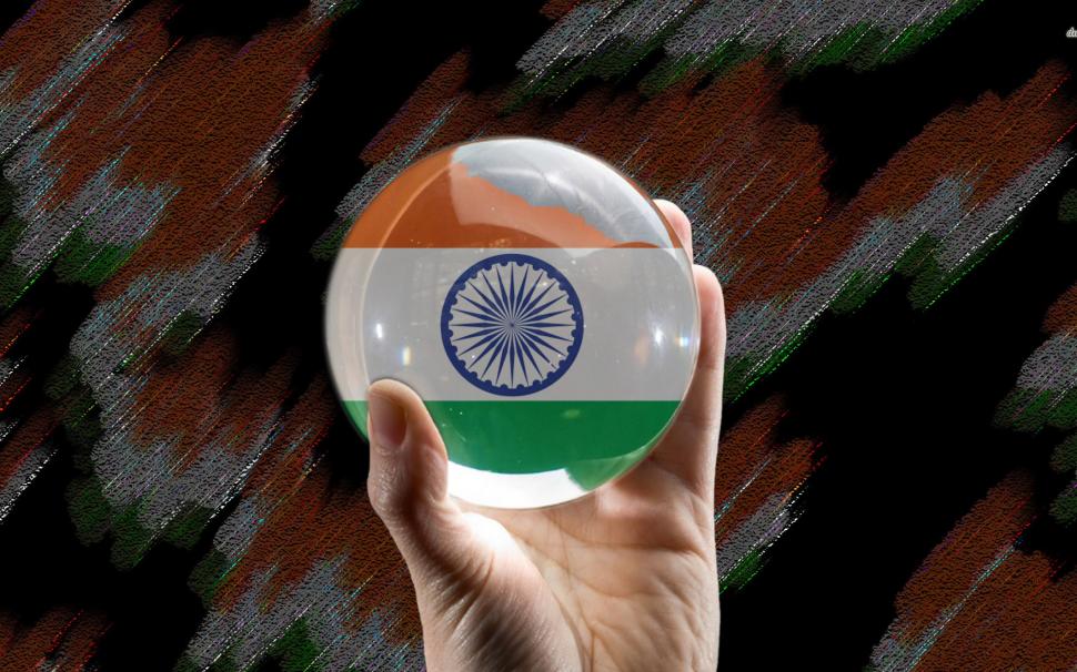 Indian flag in a glass sphere wallpaper | other | Wallpaper Better