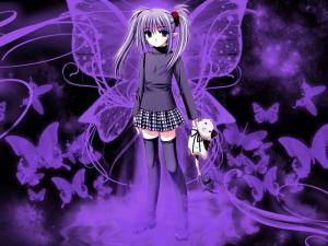 primula by kytana  chan .jpg Butterflys girl Purple Sweet HD wallpaper thumb