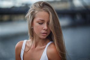 Blonde, Face, Portrait, Freckles, Closed Eyes, Model, Women, Photography, Kristina wallpaper thumb