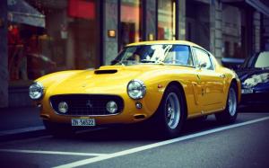 Ferrari yellow retro car wallpaper thumb
