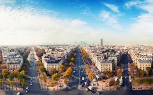 Romantic city, Paris, France, house, road, sky wallpaper thumb