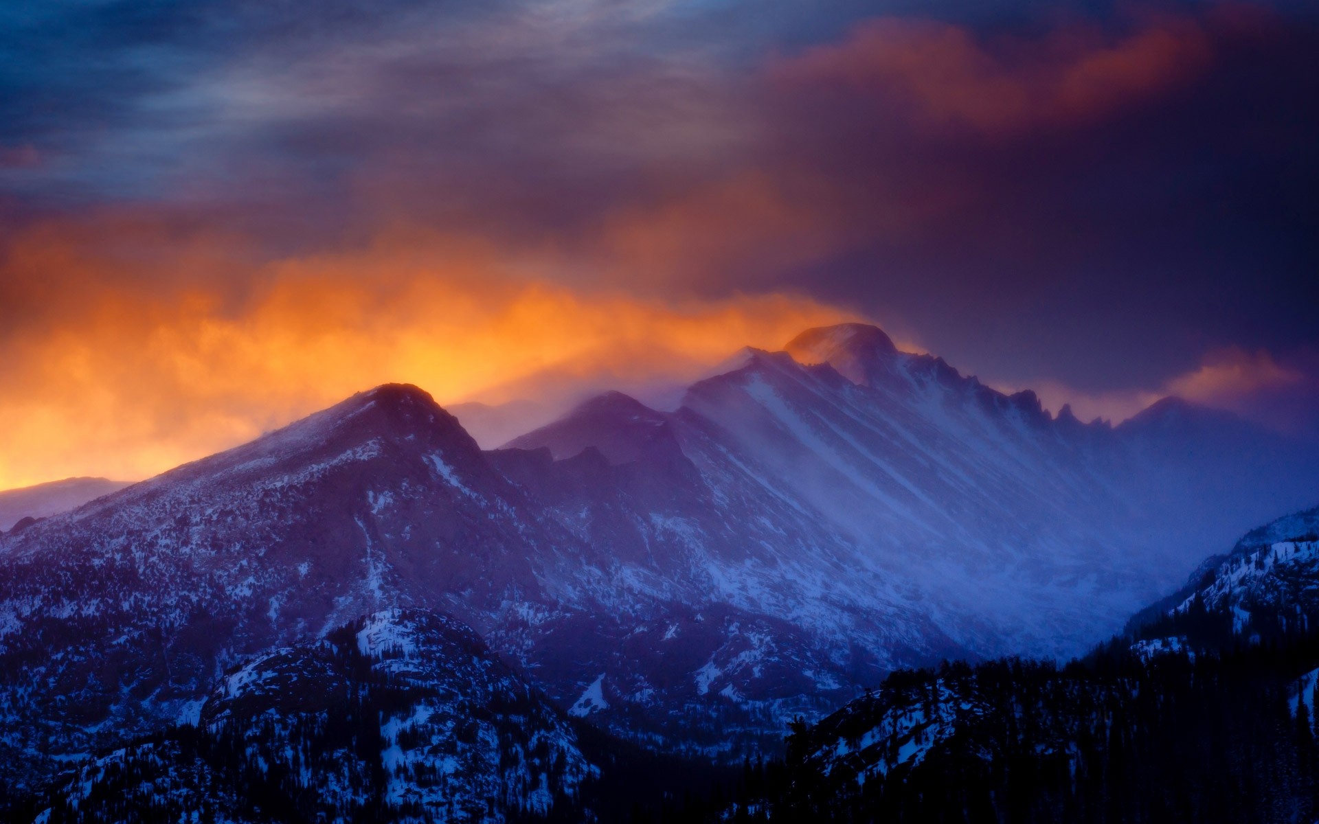 Rocky Mountain Snow Nature Landscape  HD POSTER