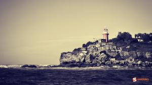 Lighthouse Ocean Rocks Stones Coast Colorsplash HD wallpaper thumb