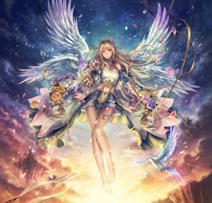 Anime Girls, Angels, Wings, Flowers wallpaper thumb