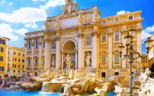 Italy, Rome, palace, Trevi fountain wallpaper thumb