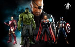 Avengers Nick Fury Samuel L Jackson Hulk The Hulk Thor Captain America Iron Man HD wallpaper thumb