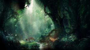 Deer In A Magic Forest wallpaper thumb