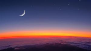 Atmosphere Moon Stars Sunset HD wallpaper thumb