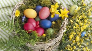Colorful Nature Easter Basket HD wallpaper thumb