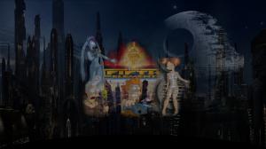Futurama The Fifth Element Fry Leela Professor Farnsworth Amy Wong Bender Star Wars Death Star HD wallpaper thumb
