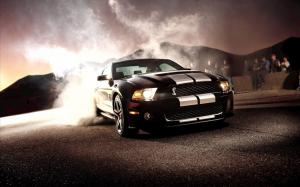Ford Mustang Shelby GT500 black car front view wallpaper thumb
