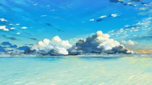 Water, Sky, Clouds, Painting wallpaper thumb