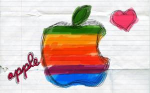 Colourful Apple logo wallpaper thumb