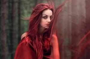 girl, red hair, wind, hair wallpaper thumb