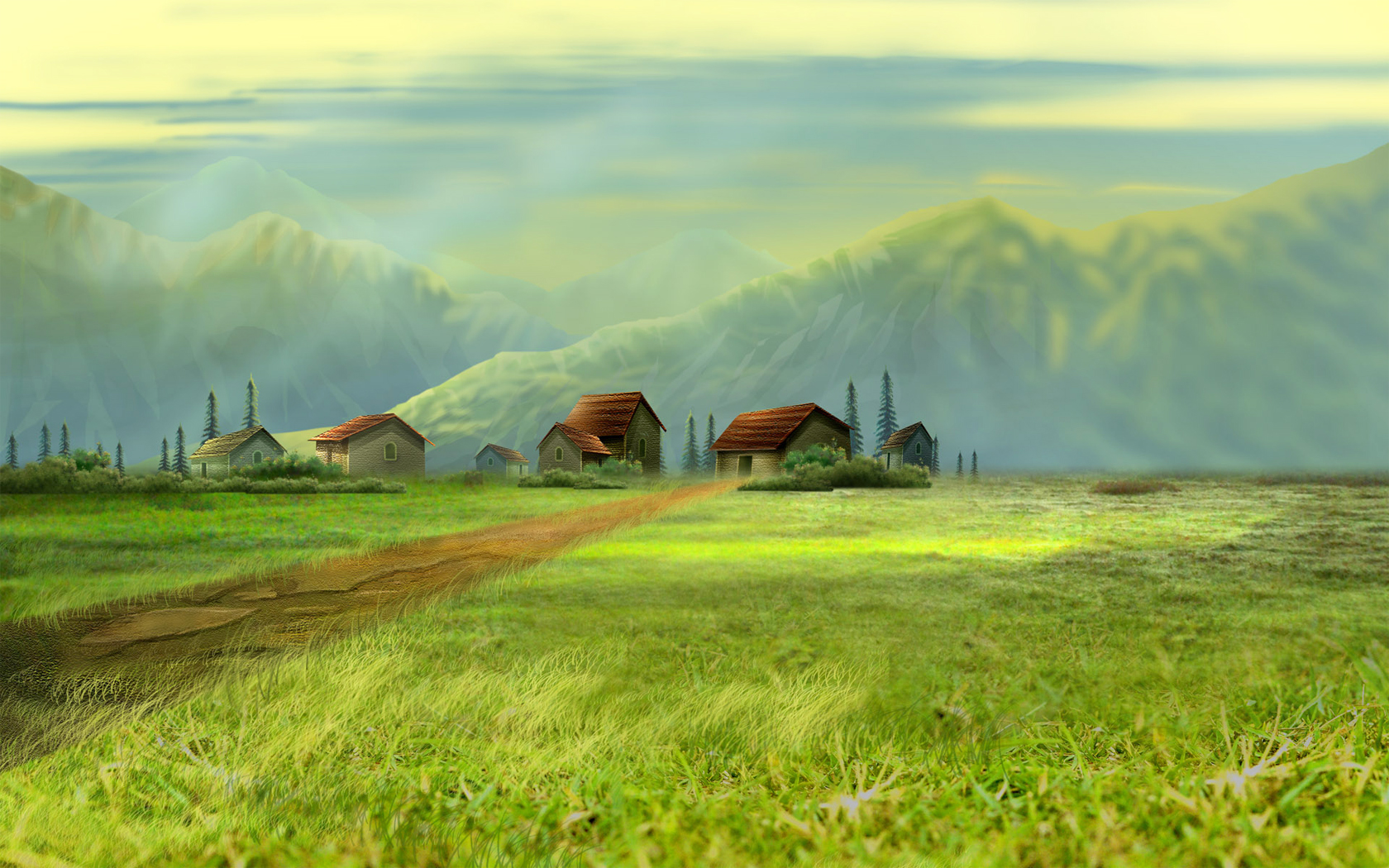 Dream Village HD wallpaper | nature and landscape | Wallpaper Better