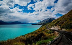 Queenstown, New Zealand, Lake Wakatipu, road, mountains wallpaper thumb