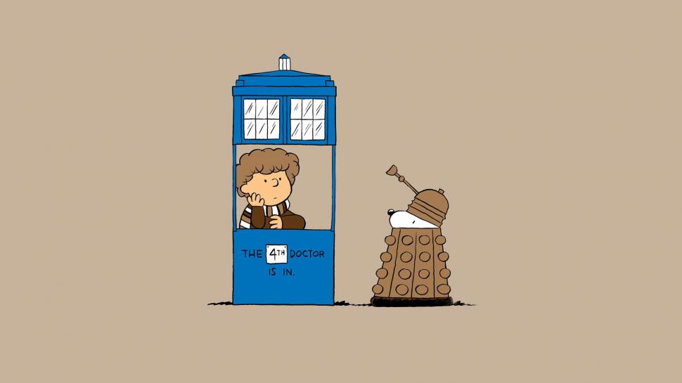 Doctor Who and The Charlie Brown and Snoopy Show crossover wallpaper,funny HD wallpaper,1920x1080 HD wallpaper,tardis HD wallpaper,doctor who HD wallpaper,charlie brown HD wallpaper,snoopy HD wallpaper,the charlie brown and snoopy show HD wallpaper,1920x1080 wallpaper