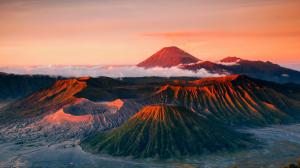 Indonesia, Java, Tenger volcano, mountains landscape, fog wallpaper thumb