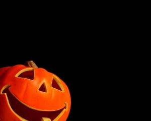 halloween, holiday, pumpkin, black background, smiling wallpaper thumb
