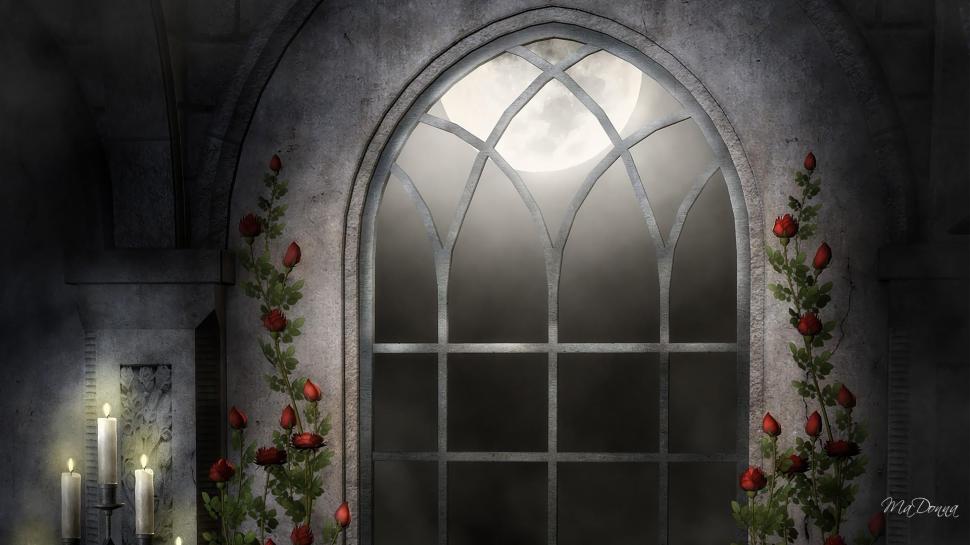 Cles In Cathedral Window wallpaper,firefox persona HD wallpaper,roses HD wallpaper,gothic HD wallpaper,bright HD wallpaper,goth HD wallpaper,religious HD wallpaper,light HD wallpaper,window HD wallpaper,moon HD wallpaper,3d & abstract HD wallpaper,1920x1080 wallpaper