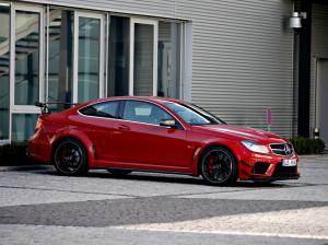 Mercedes-Benz C63 AMG Coupe red car side view wallpaper thumb