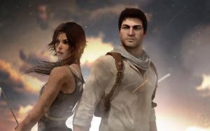 Nathan Drake, Uncharted, Tomb Raider, Lara Croft wallpaper thumb