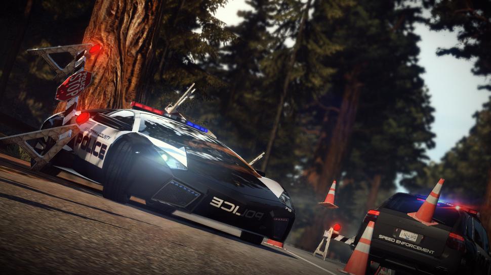 Need For Speed Hot Pursuit Police Car Break The Obstacles wallpaper,need HD wallpaper,speed HD wallpaper,pursuit HD wallpaper,police HD wallpaper,break HD wallpaper,obstacles HD wallpaper,games HD wallpaper,2560x1440 wallpaper