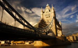 England, Tower Bridge, London, river, clouds wallpaper thumb