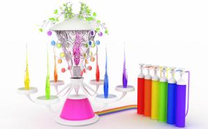 Colorful paint and lamp wallpaper thumb