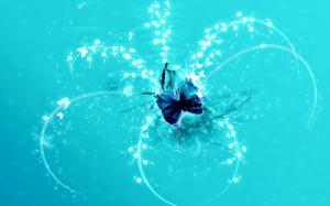 Blue abstract butterfly wallpaper thumb