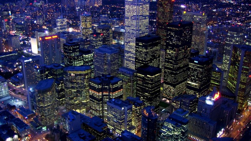 View From Cn Tower In Toronto At Night wallpaper,lights HD wallpaper,city HD wallpaper,skyscrapers HD wallpaper,night HD wallpaper,nature & landscapes HD wallpaper,1920x1080 wallpaper