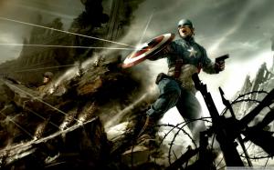 Captain America Steve Rogers Shield Bullets HD wallpaper thumb
