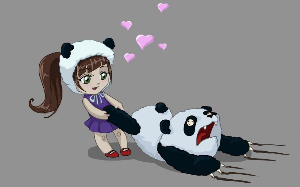 Funny Girl Love Panda wallpaper,funny HD wallpaper,girl HD wallpaper,love HD wallpaper,panda HD wallpaper,2560x1600 wallpaper