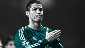 Cristiano Ronaldo, Real Madrid, Selective Coloring, Black Background wallpaper thumb