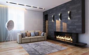 Living Room Fireplace wallpaper thumb