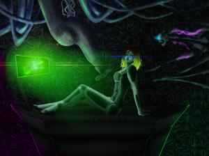 Cyberpunk, Futuristic, Green Light, Girl wallpaper thumb
