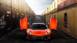 McLaren MP4-VX orange supercar front view, doors opened wallpaper thumb