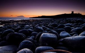 Rocks Stones Sunset Shore HD wallpaper thumb