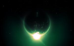 Planet Green Starlight Stars HD wallpaper thumb