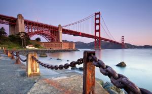 Golden Gate Bridge, San Francisco, California, United States, fence, iron chain wallpaper thumb