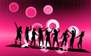 People silhouette Vector purple background wallpaper thumb