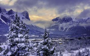 Canada, Banff National Park, winter, snow, mountains, valley wallpaper thumb