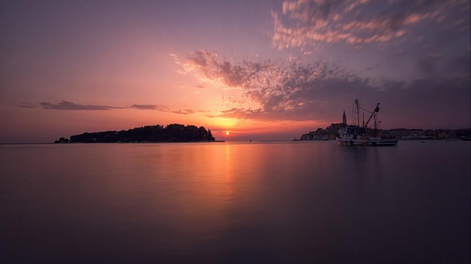 Ship, Clouds, Water, Sea, Nature, Landscape, Sunset, Island, Building, House, Long Exposure, Reflection wallpaper,ship HD wallpaper,clouds HD wallpaper,water HD wallpaper,sea HD wallpaper,nature HD wallpaper,landscape HD wallpaper,sunset HD wallpaper,island HD wallpaper,building HD wallpaper,house HD wallpaper,1920x1080 wallpaper