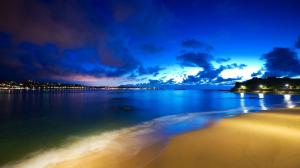 Blue Sunset on the Beach wallpaper thumb
