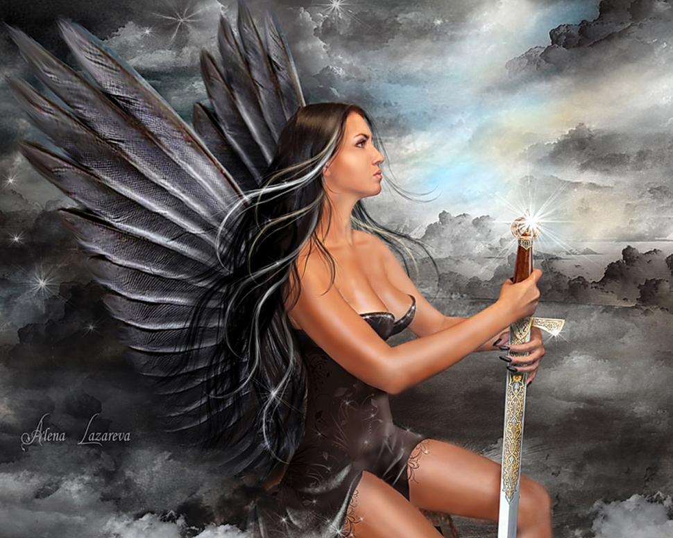 Angel Warrior HD wallpaper,fantasy wallpaper,warrior wallpaper,angel wallpaper,1280x1024 wallpaper